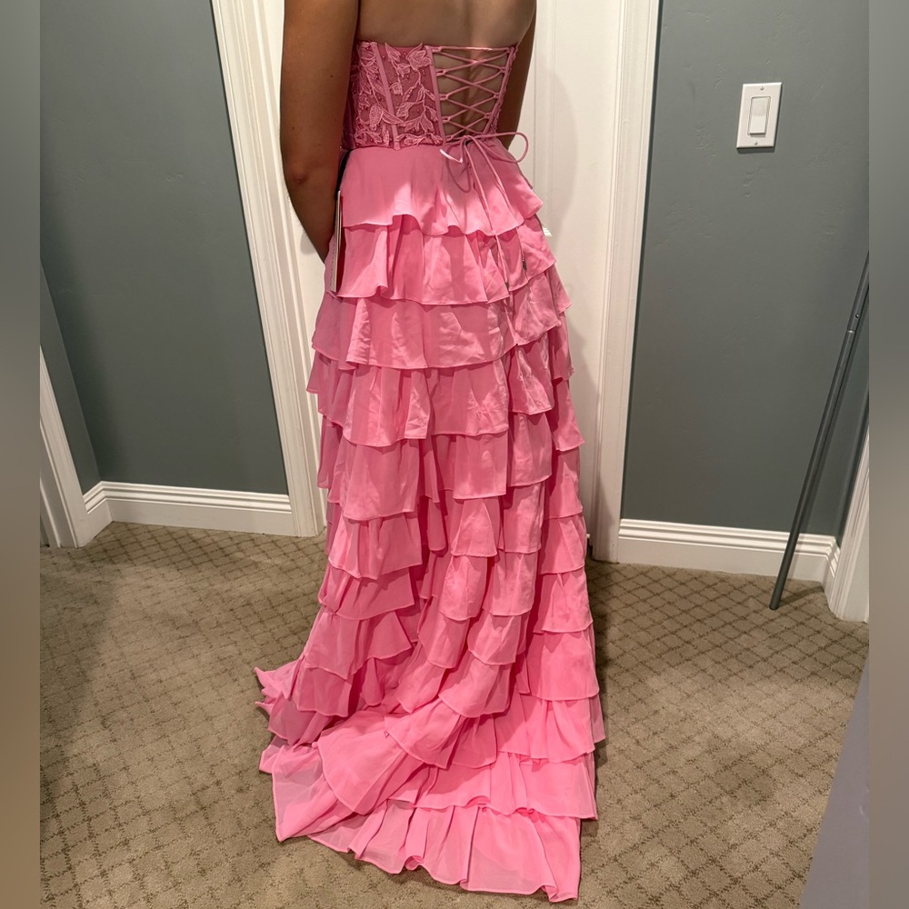 Strapless Ruffle Prom Dress - Picture 9 of 11